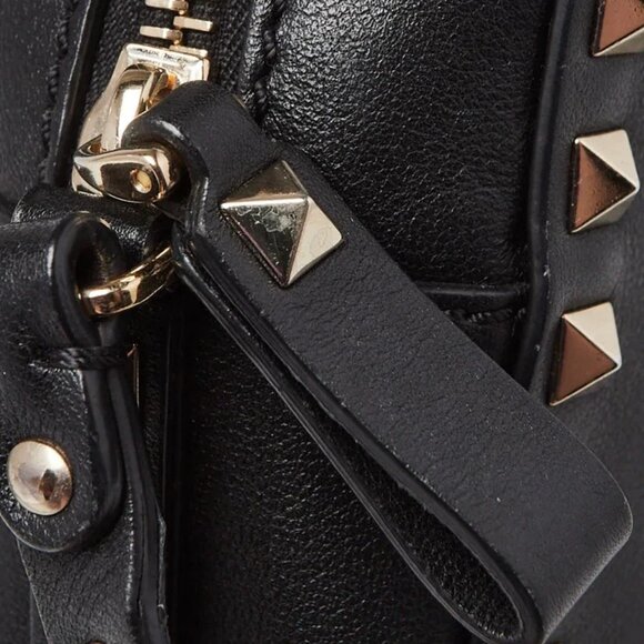 Valentino Black Smooth Leather Rockstud Camera Bag - Picture 9 of 11